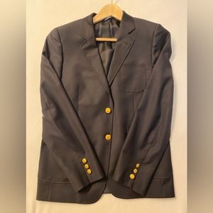 Brooks Brothers Sport Coat wool navy blue gold buttons